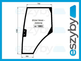 szyba Landini Legend 105 115 130 145 165 - drzwi lewe 3554890M2 (1993)