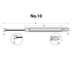 siłownik amortyzator gazowy A=225 B=125 F=120N STABILUS 0220BY