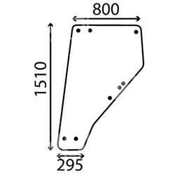 szyba do ciagnika John Deere, Renault - drzwi RT6005023110 (1718)