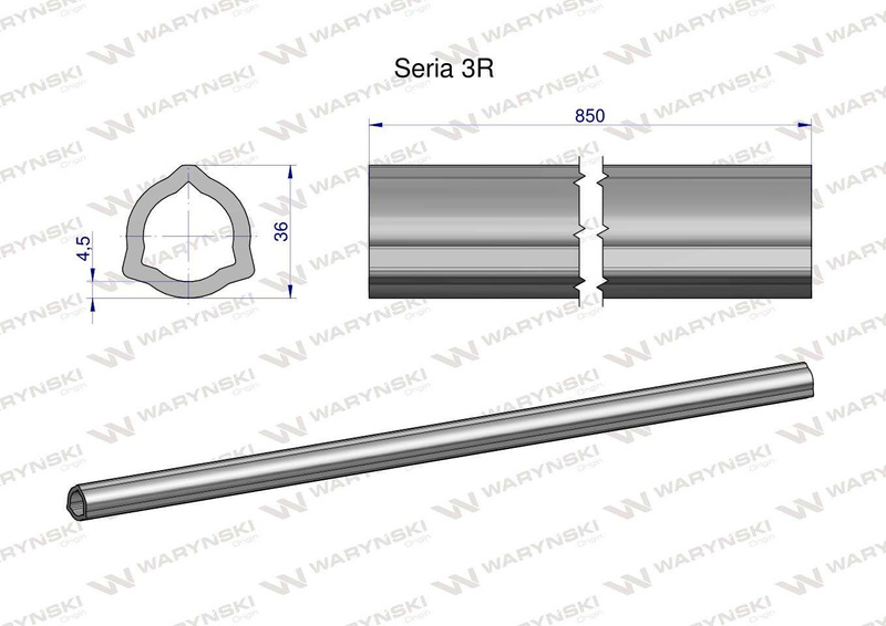 Rura wewnętrzna Seria 3R do wału 1010 przegubowo-teleskopowego 36x4.5 mm 855 mm WARYŃSKI [WR2323855]