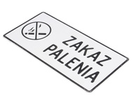 Tablica ostrzegawcza metalowa Zakaz Palenia biała 28x14 cm