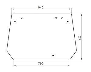 szyba do ciągnika Deutz-Fahr - tylna 04401524 (1808)