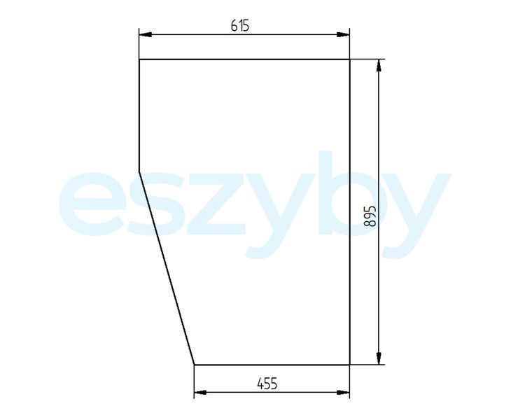 szyba JCB Fastrac 125 130 135 145 150 155 - drzwi górna 827/30256 (2659)