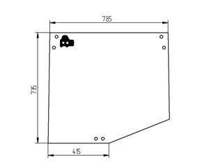 szyba ładowarka teleskopowa Manitou - tylna 704651 (2861)
