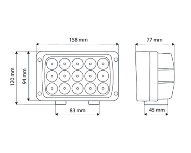 Lampa robocza 15 LED 3400Lm 158x120mm 45W 6000K TT TECHNOLOGY