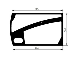 szyba koparka CAT - drzwi dolna 378-6578 (2809)