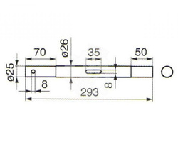 Wałek elewatora L-293mm kombajn Claas 605127