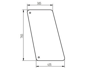 szyba do ciągnika John Deere, Renault - boczna RT6005010162 (0041)
