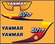 naklejka, logo na maskę koparka Yanmar SV17
