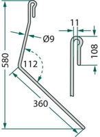 palec zagarniający siewnika Amazone 1. lewy zewnętrzny 963435
