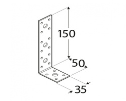 Kątownik łącznikowy 50x150x35x2,5 dmx