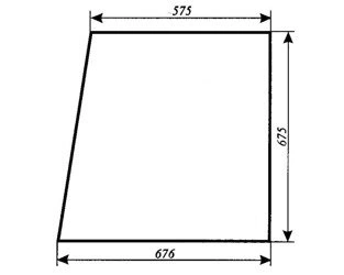 szyba do ciągnika C-330 kabina Koźmin z turem (Z.Szyszka) - boczna I (lewa, prawa) (689)