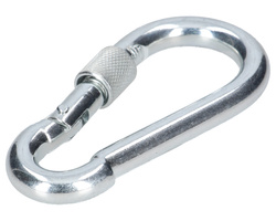 Karabińczyk metalowy z zabezpieczeniem 10x100mm stalowy