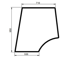 szyba do ciągnika Valtra / Valmet - drzwi góra lewa V31506100 (1328)