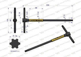 Klucz T ze spinnerem TORX T45 Waryński