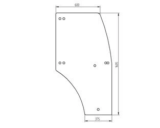 szyba do ciągnika John Deere - drzwi prawe ER200584 (3423)