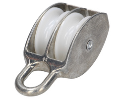 Bloczek z kółkami 50mm podwójne do lin 12 mm