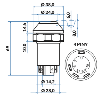 przycisk, włącznik wolniej Deutz-Fahr 01172579