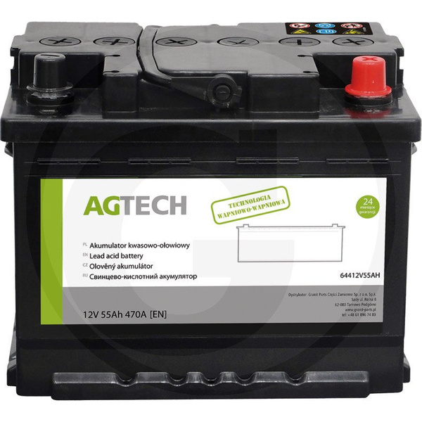 akumulator 12V 55Ah 470A AGTECH