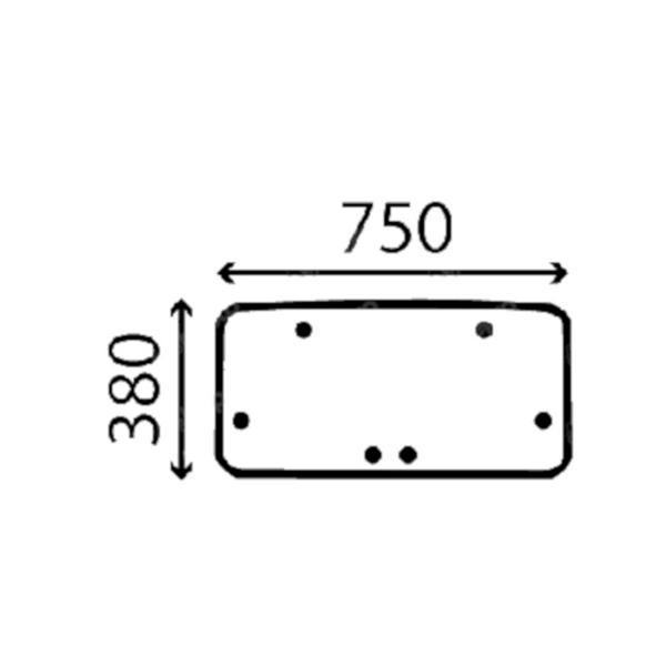 szyba do ciągnika Claas, Renault - dachowa 6005013997 (4468)