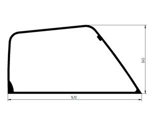 szyba ładowarka teleskopowa CAT, Deutz, JLG - boczna prawa z nadrukiem 315-3753