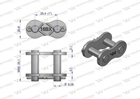 Zamek łańcucha 16BX-1 (R1 1) Waryński