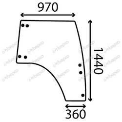 szyba Landini, McCormick - drzwi prawe 3672727M2