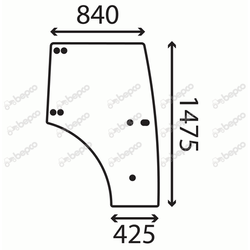 szyba Massey Ferguson - drzwi prawe VA064554 (4613)