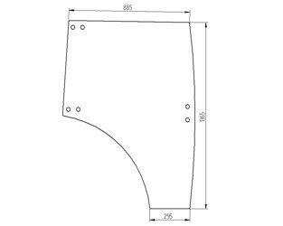 szyba do ciągnika John Deere - drzwi prawe LVU26039