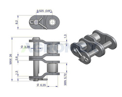 Półogniwo łańcucha P06B-2 (R2 3/8) Waryński