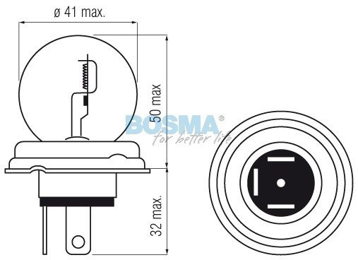 żarówka 12V 45/40W R2 P45t BOSMA