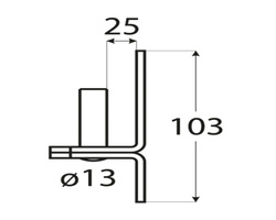 Uchwyt czopowy do bram furtki drzwi 25x103x4,0 domax