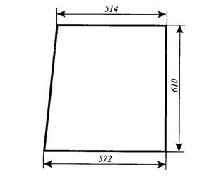 szyba do ciągnika C-330 kabina Naglak Koźmin z turem - drzwi górna nowy typ (lewa, prawa) (785)