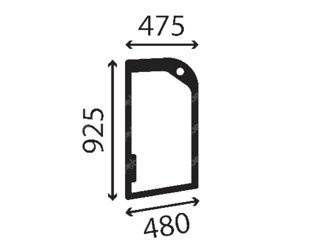 szyba JCB - boczna lewa 336/C2671