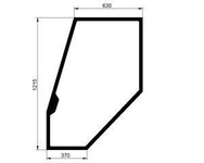 szyba do ciągnika Deutz-Fahr - drzwi lewe zielone 04386535 (1566)