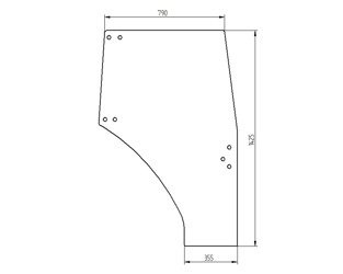 szyba do ciągnika Kubota - drzwi prawe TD17070670 (3140)