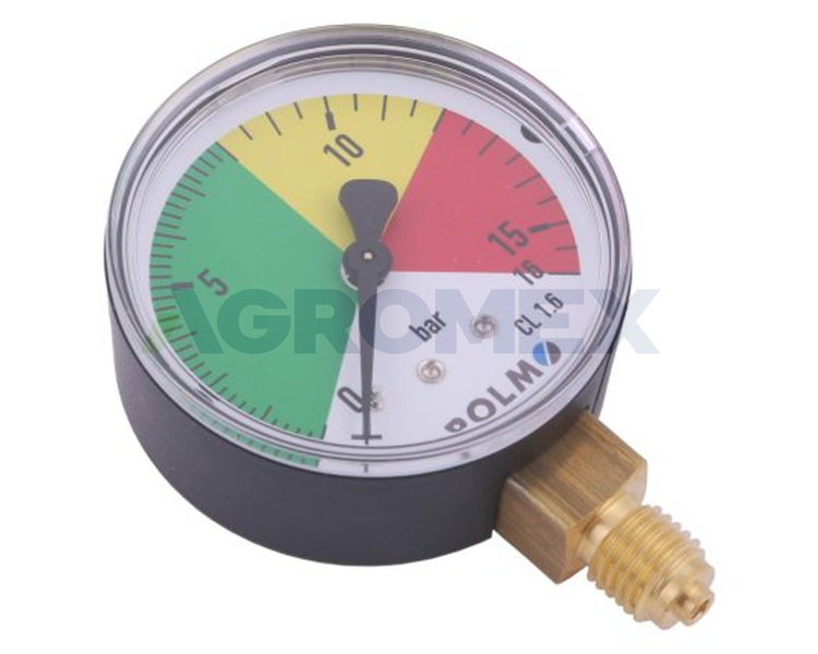 Manometr suchy opryskiwacza M63 16 bar M12x1.5 dolne przyłącze POLMO