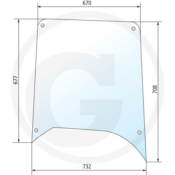 szyba do ciągnika Deutz kabina Fritzmeier - boczna 520756