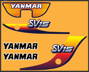 naklejka, logo na maskę koparka Yanmar SV15