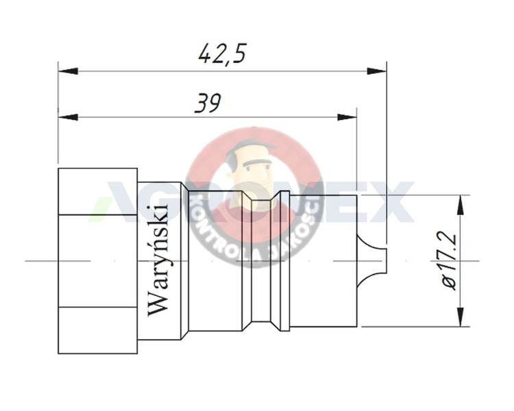 Szybkozłącze hydrauliczne wtyczka G3/8" BSP gwint wewnętrzny Waryński