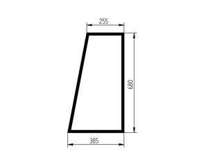 szyba ładowarka teleskopowa Deutz-Fahr, JLG - boczna prawa tylna 7029423 (2989)