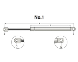 siłownik amortyzator gazowy A=145 B=70 F=200N STABILUS 192813