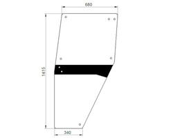 szyba do ciągnika Deutz-Fahr - drzwi lewe bezbarwne 04347340 (1055)