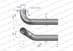 Kolano rura łączeniowa tłumika inox AL164277 John Deere WARYŃSKI