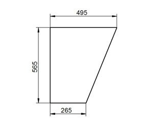szyba do ciągnika John Deere - przednia dolna prawa L62576 (1242)