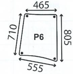 szyba do ciągnika John Deere - boczna prawa ER201042 (3421)