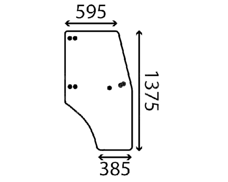 szyba do ciągnika John Deere - drzwi prawe ER047755 (2768)