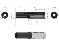 Nasadka dwunastokątna 1/4" 6 mm długa  Waryński