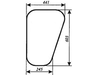 szyba do ciągnika MF-235 kabina Luboń - drzwi dół lewe otwierane (319)