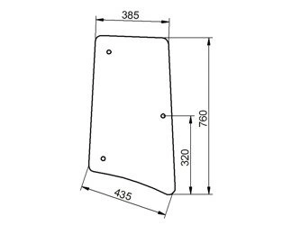 szyba do ciągnika John Deere - boczna prawa L211450 (1077)